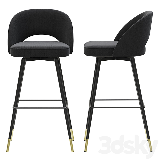 Eichholtz Bar Stool Cliff 3DS Max Model - thumbnail 2