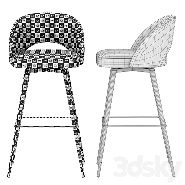 Eichholtz Bar Stool Cliff 3DS Max Model - thumbnail 4