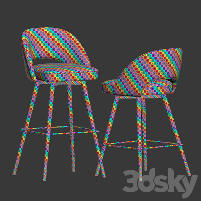 Eichholtz Bar Stool & Counter Stool 3DSMax File - thumbnail 5