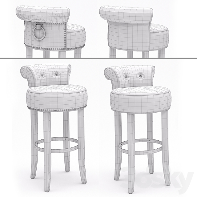 Eichholtz Bar Stool Sophia Loren 3ds Max - thumbnail 3