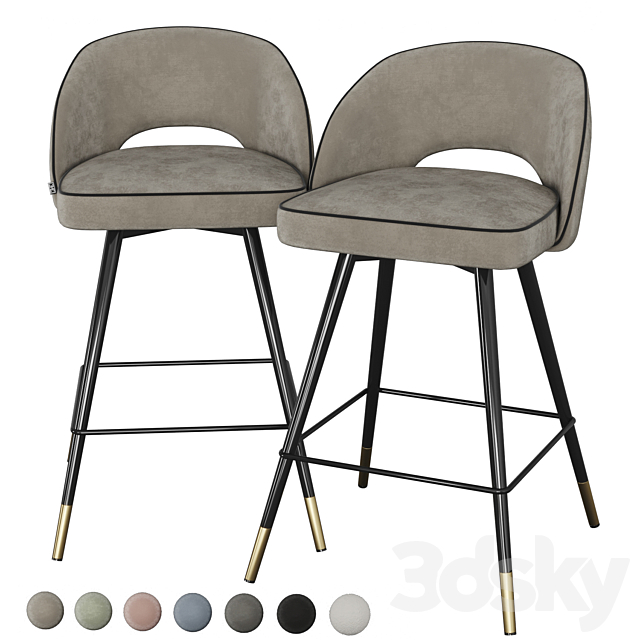 Eichholtz Cliff semi-bar chair 3DSMax File - thumbnail 1