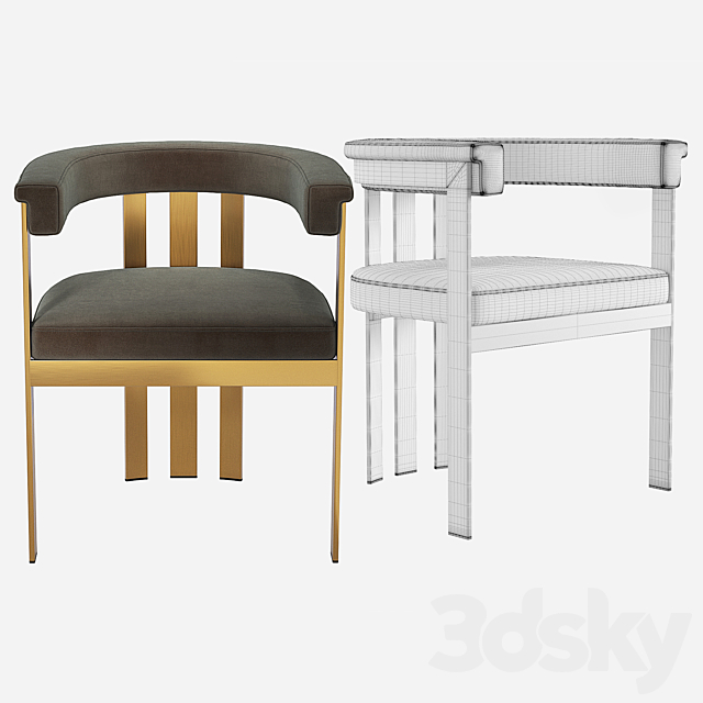 Eichholtz Clubhouse Dining Chair 3DS Max Model - thumbnail 4