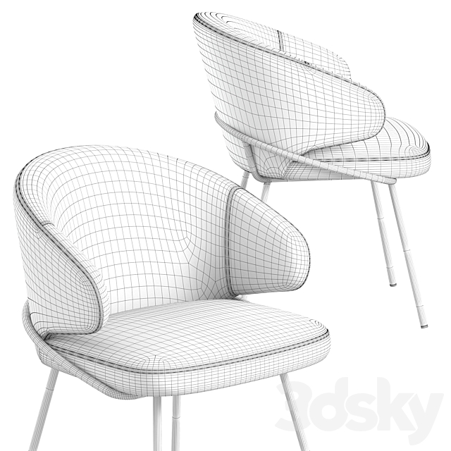 Eichholtz Kinley chair 3DSMax File - thumbnail 3