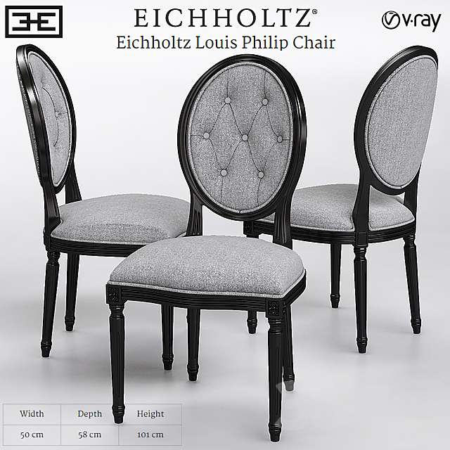 Eichholtz Louis Philip Chair 3DSMax File - thumbnail 1