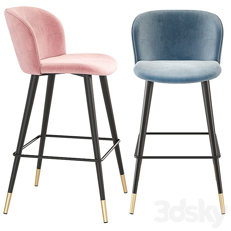 Eichholtz Volante Bar Stool 3DS Max Model - thumbnail 2