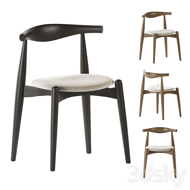 Elbow Dining Chair Carlhansen 3DS Max Model - thumbnail 1