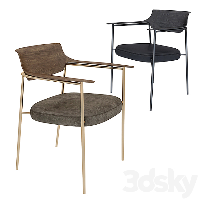 Ella dining chair 3ds Max - thumbnail 1