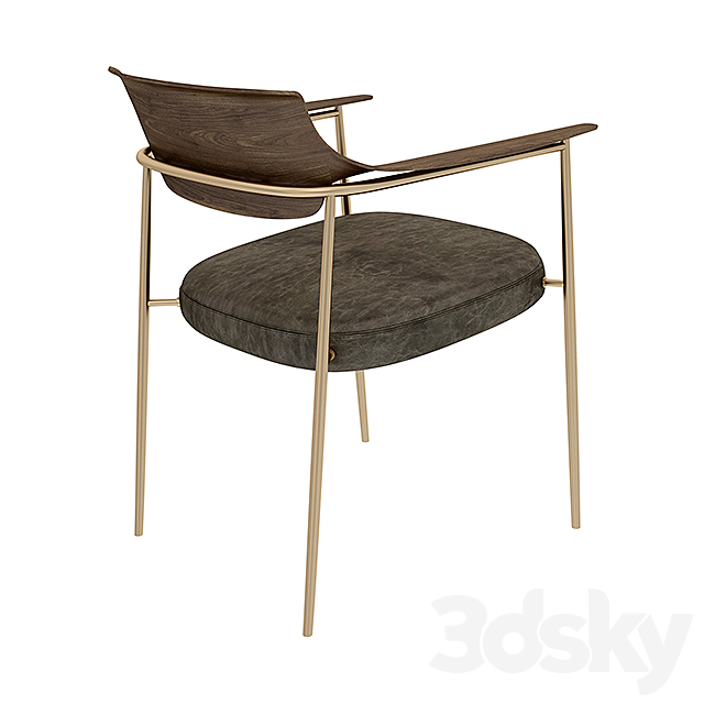 Ella dining chair 3ds Max - thumbnail 3