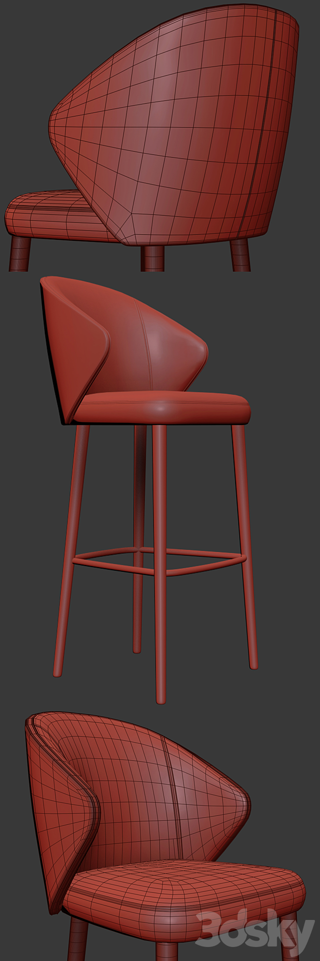 Ellen bar stool astele 3DSMax File - thumbnail 2