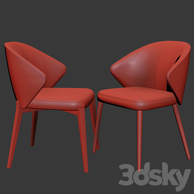 Ellen Dining Chair Astele Set 02 3DSMax File - thumbnail 3