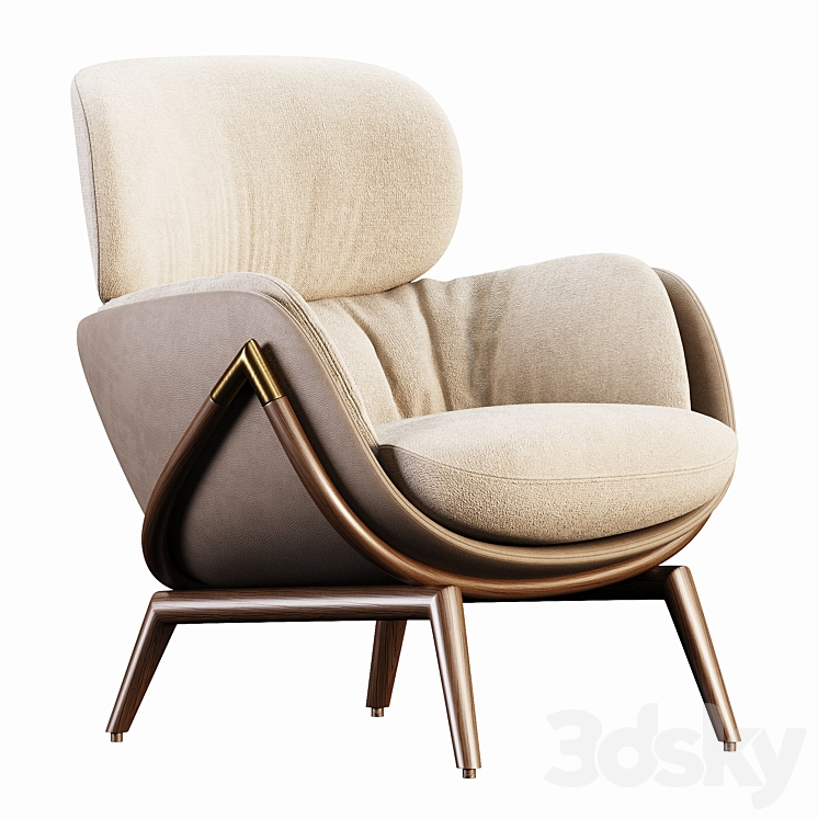 ELYSIA LOUNGE CHAIR 3DS Max Model - thumbnail 1