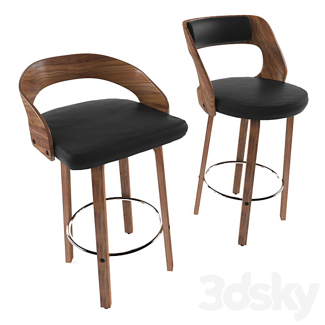 emily & sabrina bar or counter stool and bar chair 3ds Max - thumbnail 1