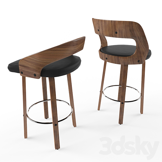 emily & sabrina bar or counter stool and bar chair 3ds Max - thumbnail 2