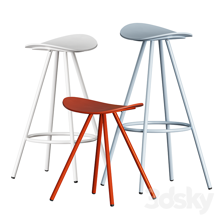 ENEA COMA 4L Stool 3DS Max Model - thumbnail 1