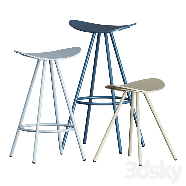 ENEA COMA 4L Stool 3DS Max Model - thumbnail 2