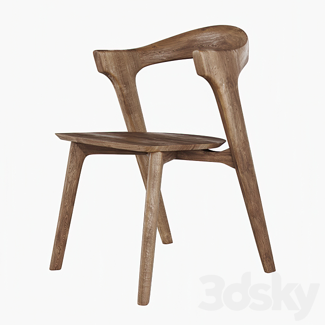 Ethnicraft Oak Bok Dining Chair 3ds Max - thumbnail 1