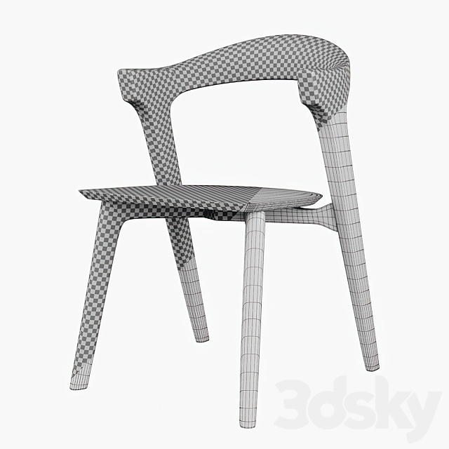 Ethnicraft Oak Bok Dining Chair 3ds Max - thumbnail 3