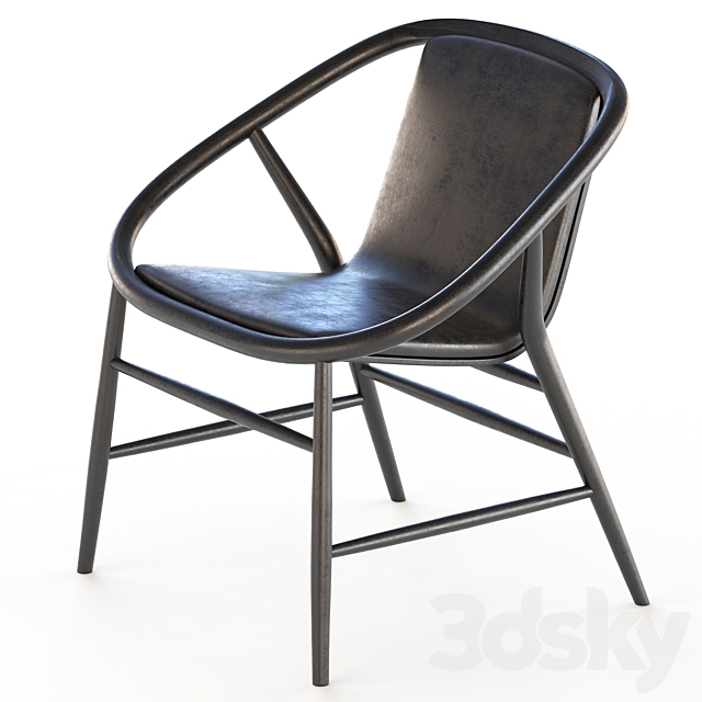 Eve Chair Black 3DS Max Model - thumbnail 3