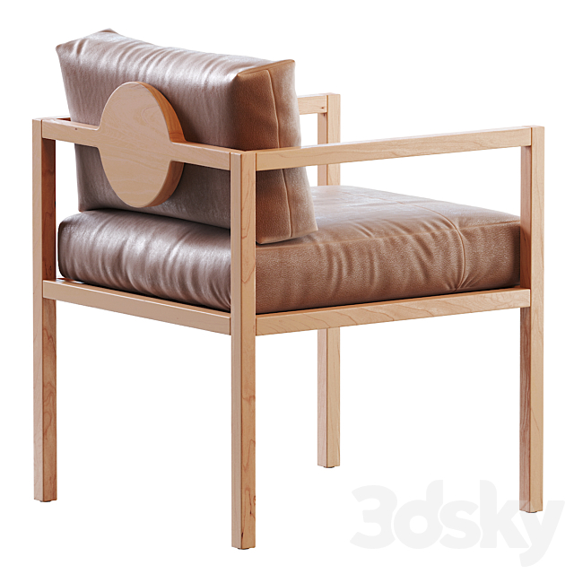 EVE DINING CHAIR IN LEATHER (WNT) 3DS Max Model - thumbnail 2