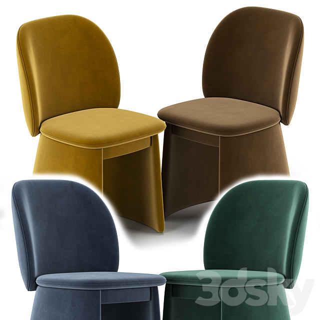 Evie dining chair 3DS Max Model - thumbnail 2