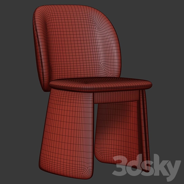 Evie dining chair 3DS Max Model - thumbnail 5