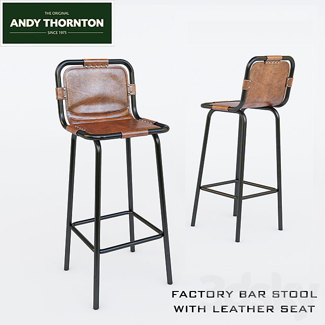 FACTORY BAR STOOL WITH LEATHER SEAT 3DSMax File - thumbnail 1