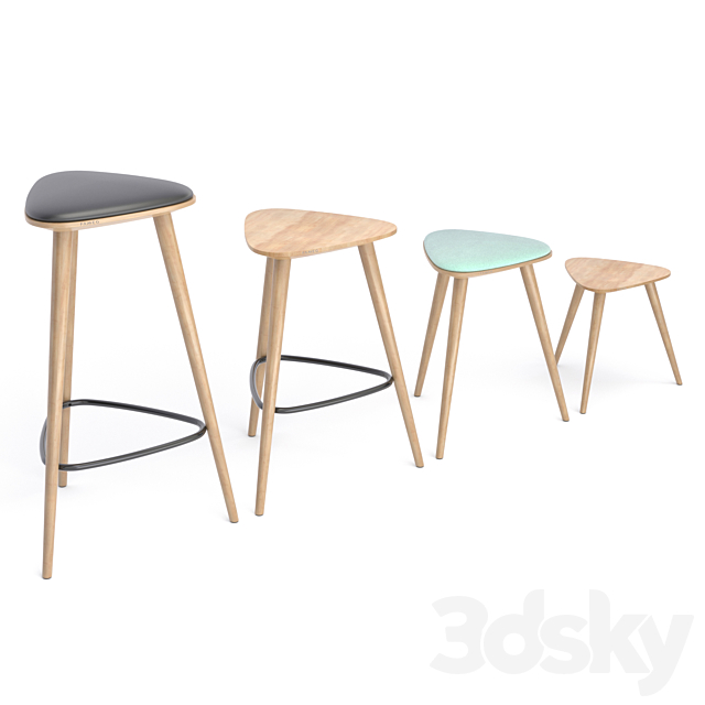 Fameg Bar stool Finn (All Size) 3DS Max Model - thumbnail 2