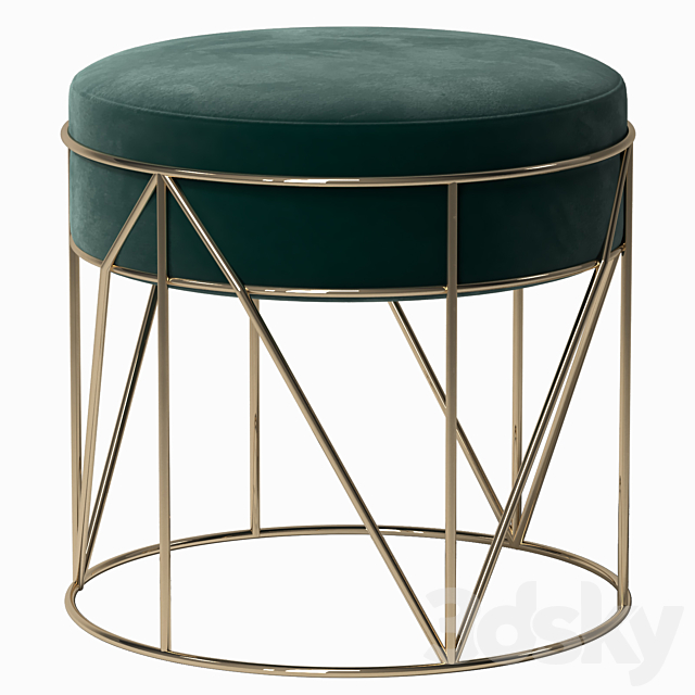 Fashion small stool 3DS Max Model - thumbnail 2