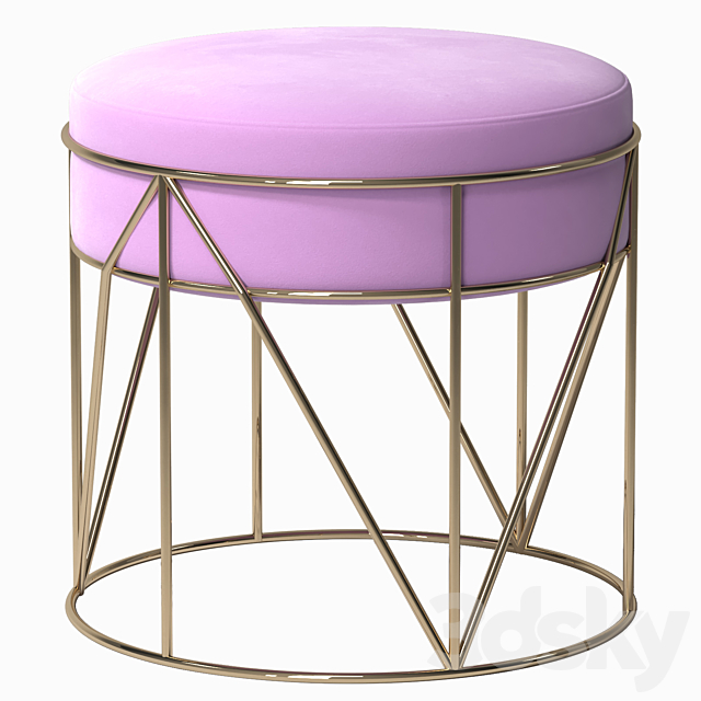 Fashion small stool 3DS Max Model - thumbnail 3