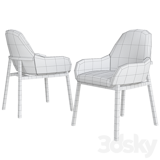 Felix chair with armrests 3DSMax File - thumbnail 2