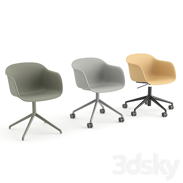 Fiber Armchair Office by Muuto 3ds Max - thumbnail 2