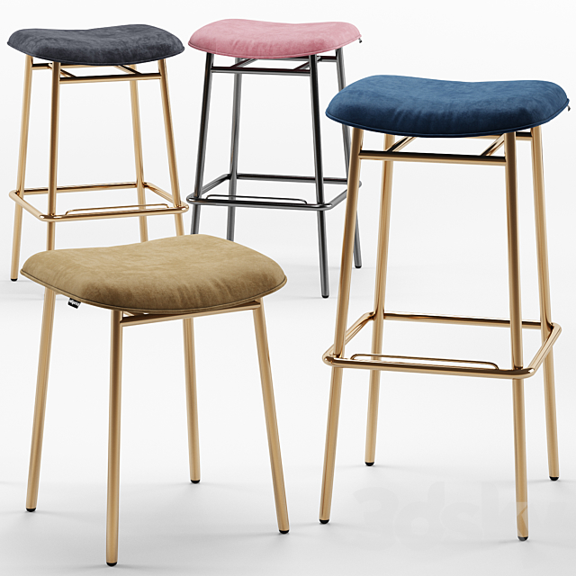 Fifties Backless Bar Stool – Calligaris 3ds Max - thumbnail 1