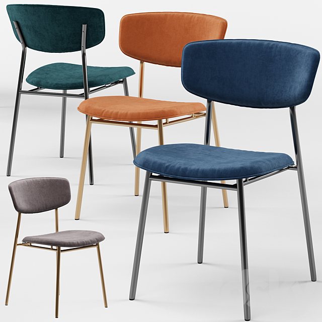 Fifties chair – Calligaris 3ds Max - thumbnail 1