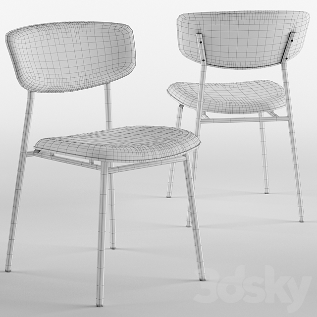 Fifties chair – Calligaris 3ds Max - thumbnail 3