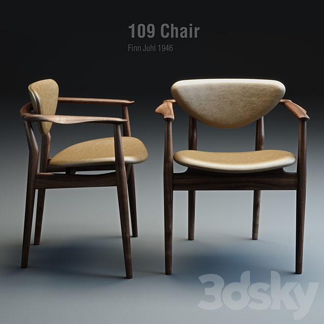 Finn Juhl 109 Chair 3DSMax File - thumbnail 1