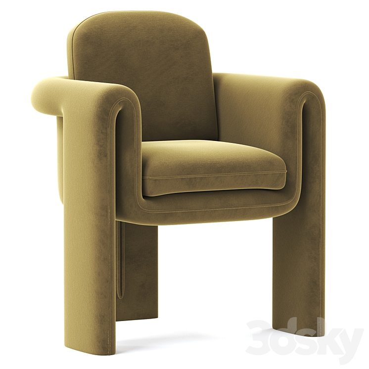 Floria Velvet Chair 3DS Max Model - thumbnail 1