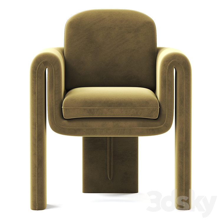 Floria Velvet Chair 3DS Max Model - thumbnail 2