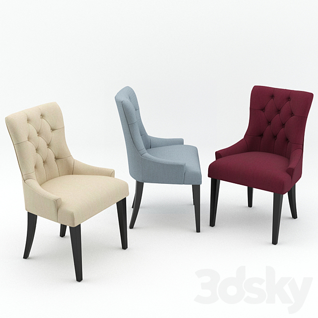 Flynn Scoopback Dining Chair 3DS Max Model - thumbnail 2