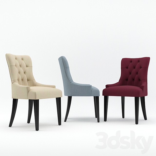 Flynn Scoopback Dining Chair 3DS Max Model - thumbnail 3