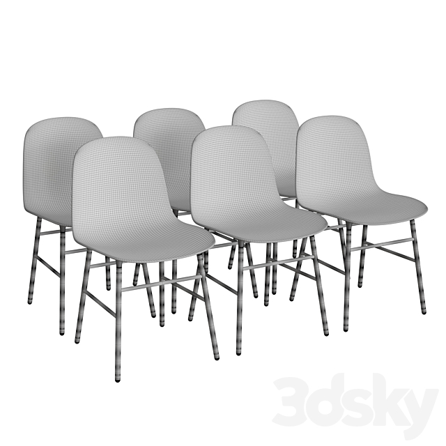 Form Chair Steel 3DS Max Model - thumbnail 2