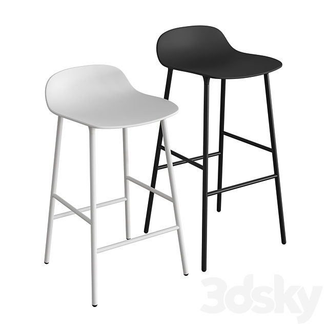 Form Steel Barstool 3ds Max - thumbnail 1