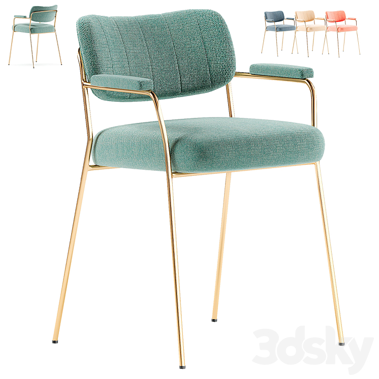 Fotel JOLIEN Chair 3DS Max Model - thumbnail 3