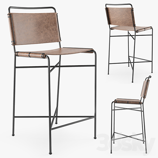 Four Hands WHARTON bar stool 3DSMax File - thumbnail 1