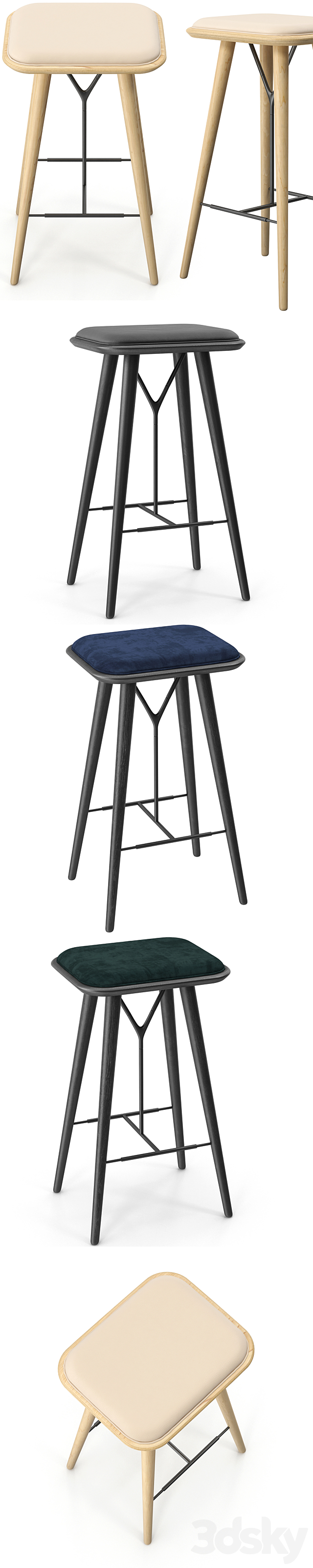 Fredericia spine stool 3DS Max Model - thumbnail 2