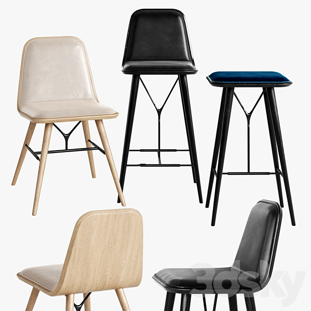 Fredericia Spine Stool Barstool Chair 3DSMax File - thumbnail 1