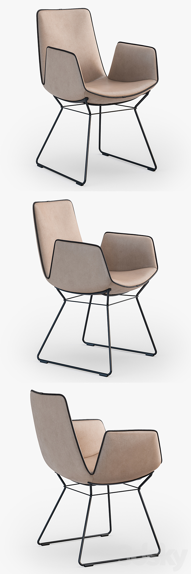 Freifrau Amelie armchair basic wire frame 3DSMax File - thumbnail 2