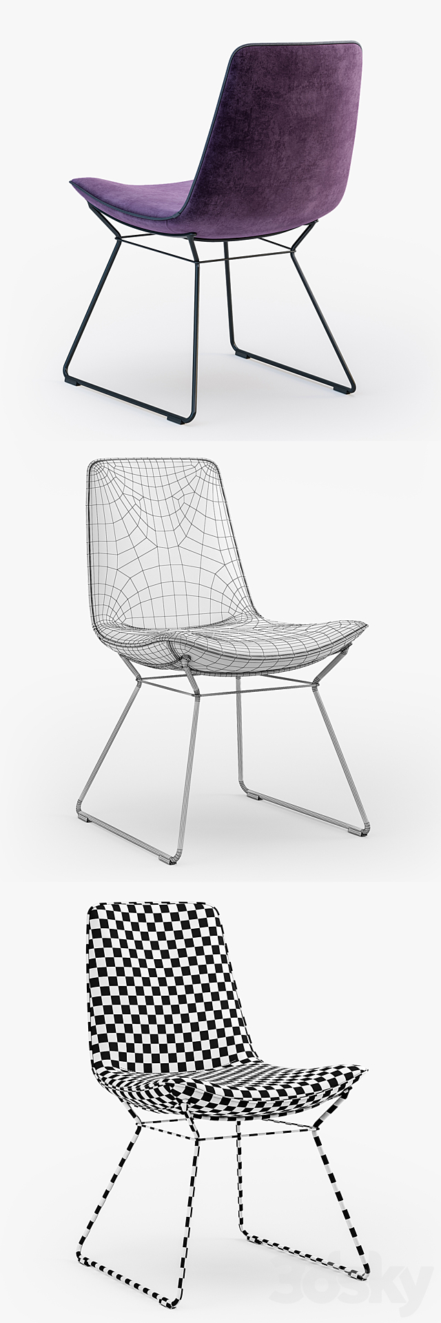 Freifrau Amelie chair basic wire frame 3DSMax File - thumbnail 3