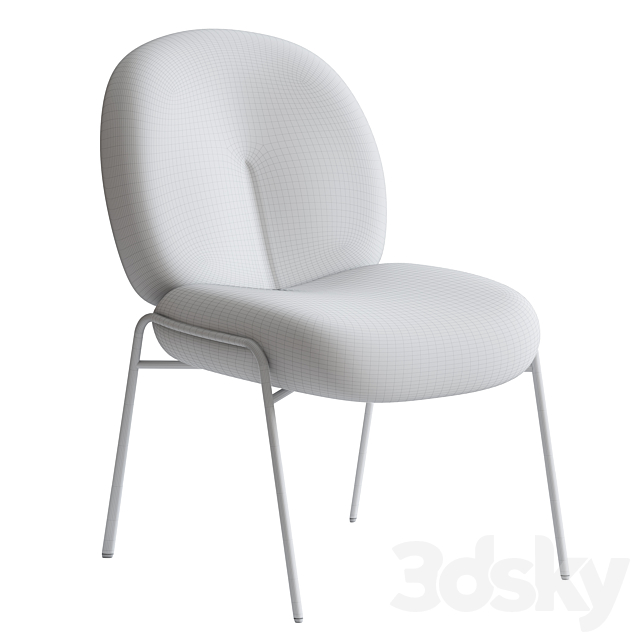 Freifrau NANA Upholstered fabric chair 3DS Max Model - thumbnail 3