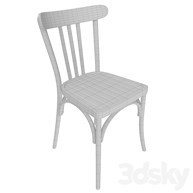 French chair 3DS Max Model - thumbnail 5