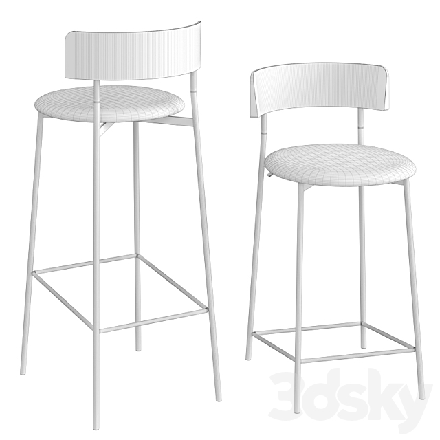 Friday bar stool black 3DS Max Model - thumbnail 3